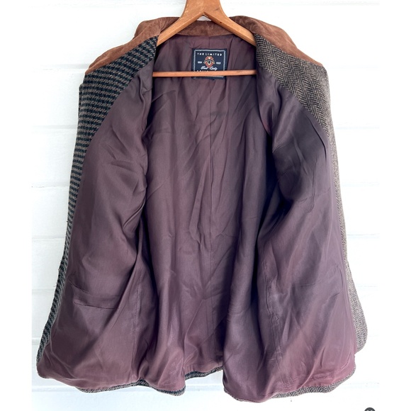 Vintage THE LIMITED COLLECTION Tweed Jacket with Suede Collar - M/L - Picture 5 of 11